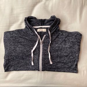 Hollister Charcoal Heathered Zipup Hoodie